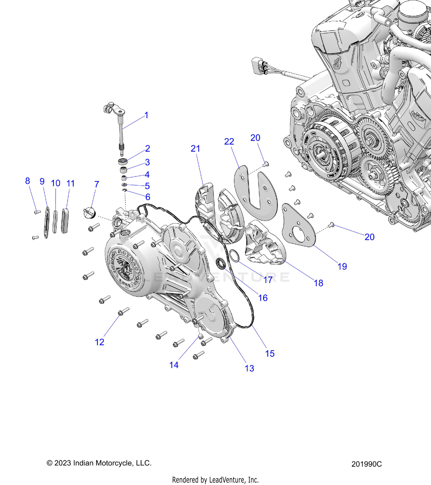 ENGINE, COVER ASM., PRIMARY DRIVE - N26SSB61/SSC61 (201990C)