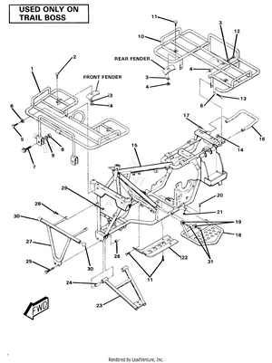 Frame Assembly With Racks-trail Boss (4910981098004a) Schematic