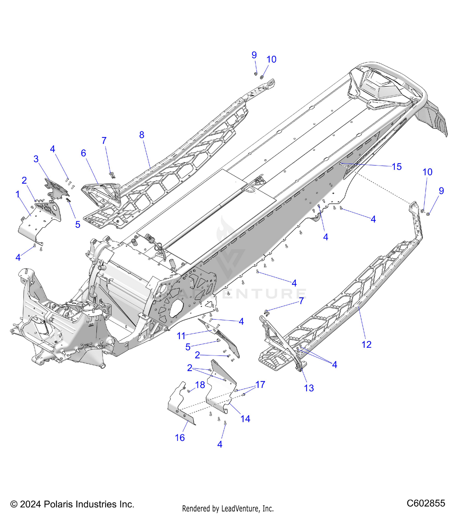 CHASSIS, FOOTRESTS, and RUNNINGBOARDS - S26TDV8MS (C602855)