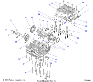 Engine, Crankcase, Crankshaft - R25xaw1rb9/bd/bm (c730941) Schematic