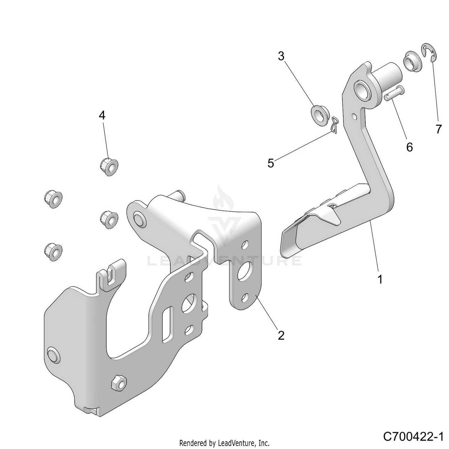 BRAKES, PEDAL - D21BBPD4B4 (C700422-1)