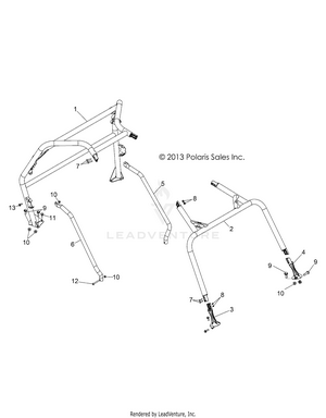 Chassis, Cab Frame And Side Bars - Z14vh76ac/ad/eai/eak/eaj/ea;/eaw (49rgrcab14rzr800) Schematic