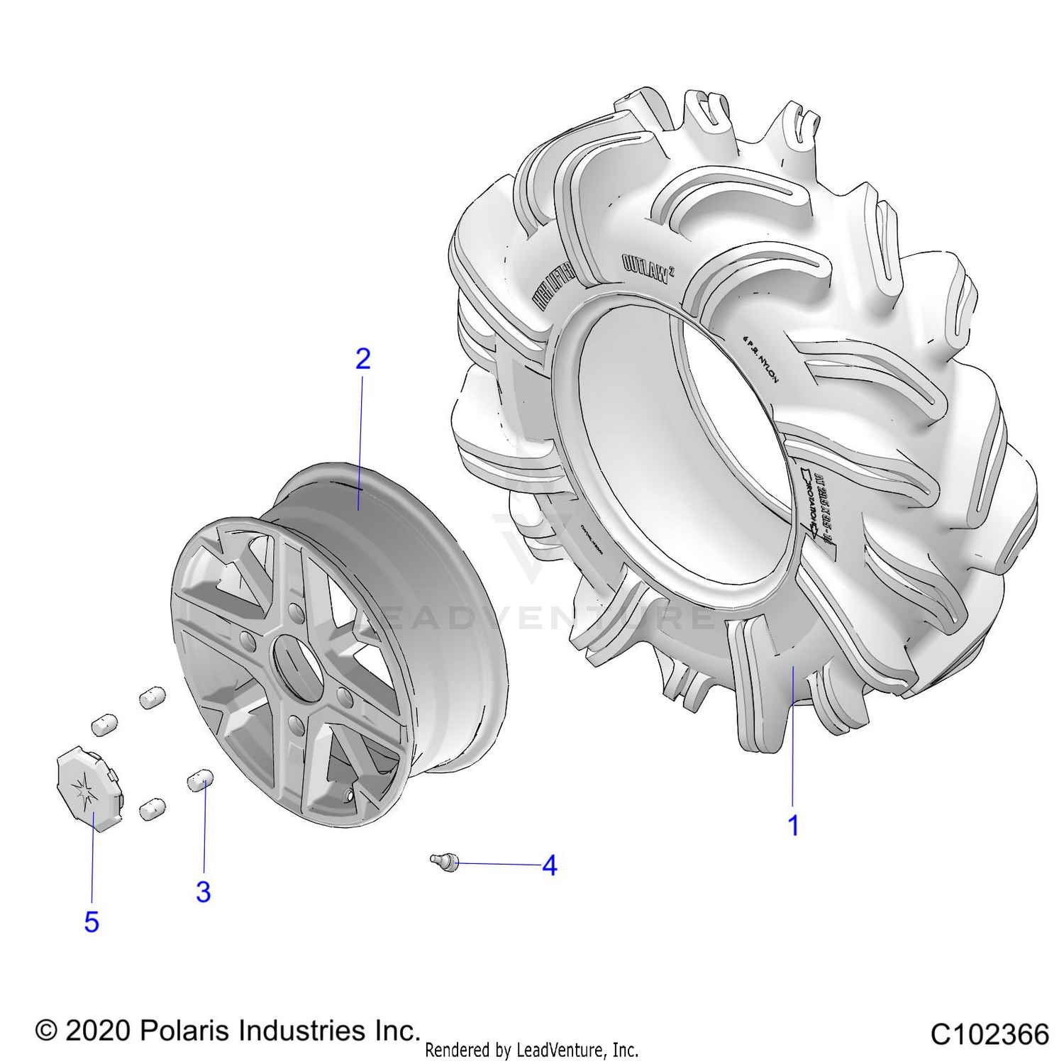 WHEELS, FRONT - A26SXM95AR (C102366)