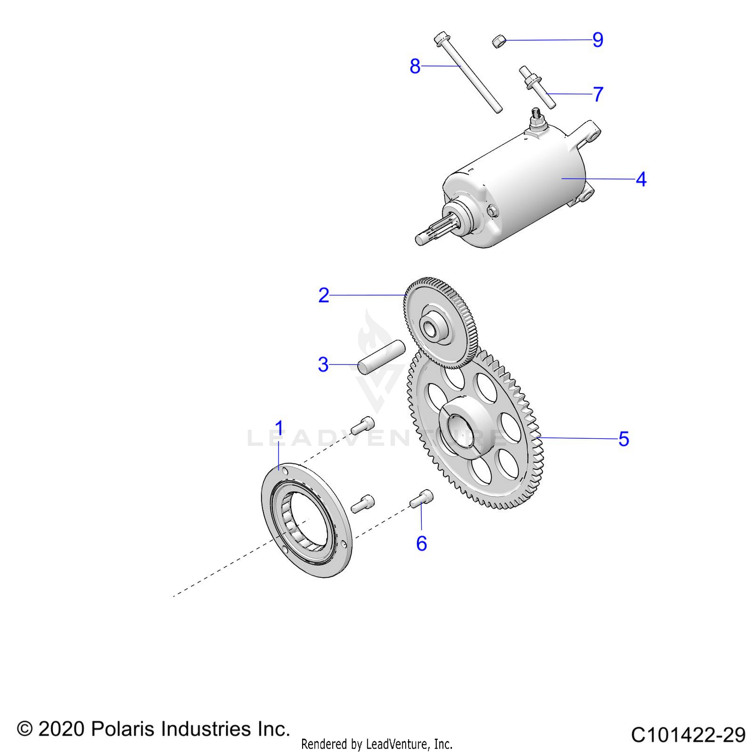 ENGINE, STARTER DRIVE - A26SHR57AG (C101422-29)