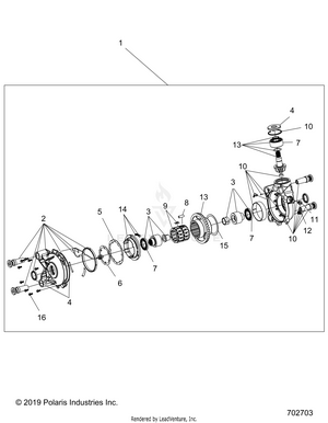 Drive Train, Front Gearcase - Z20pal92ag/ap/bg/bp/lg/g92ag/ap/lg (702703) Schematic
