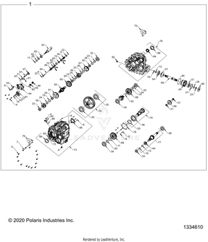 Drive Train, Main Gearcase Internals - Z21rau92an/bn (1334610) Schematic