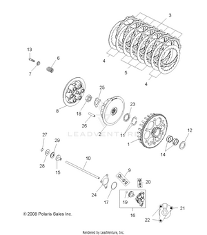 Engine, Clutch - A10gj52aa (49atvclutch09out450) Schematic