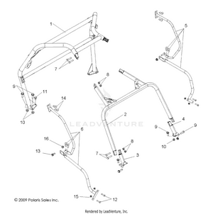Chassis, Cab Frame And Side Bars - R10vh76 All Options/vy76az (49rgrcab09rzr) Schematic