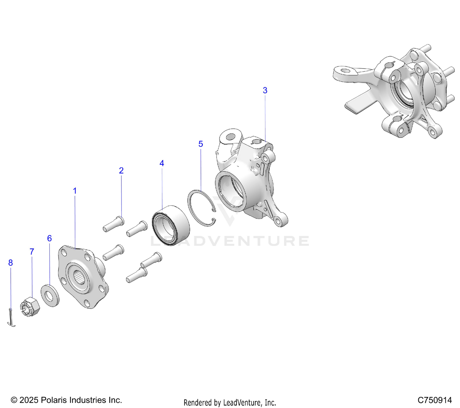 SUSPENSION, FRONT CARRIER AND HUB - Z26NMY99A4/B4/A6/B6 (C750914)