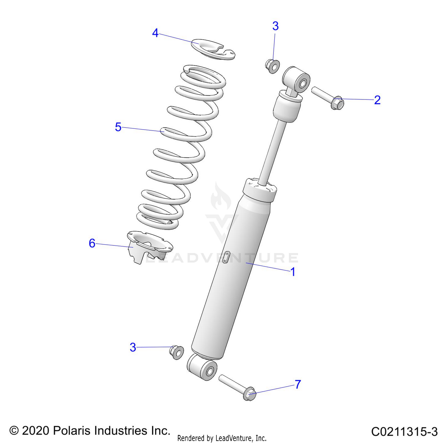 SUSPENSION, SHOCK, REAR - A26SYY95AK (C0211315-3)