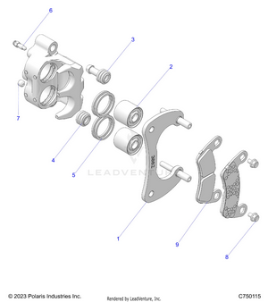 Brakes, Caliper, Rear - Z25r4d2kak/bk/aj/bj/am/bm (c750115) Schematic