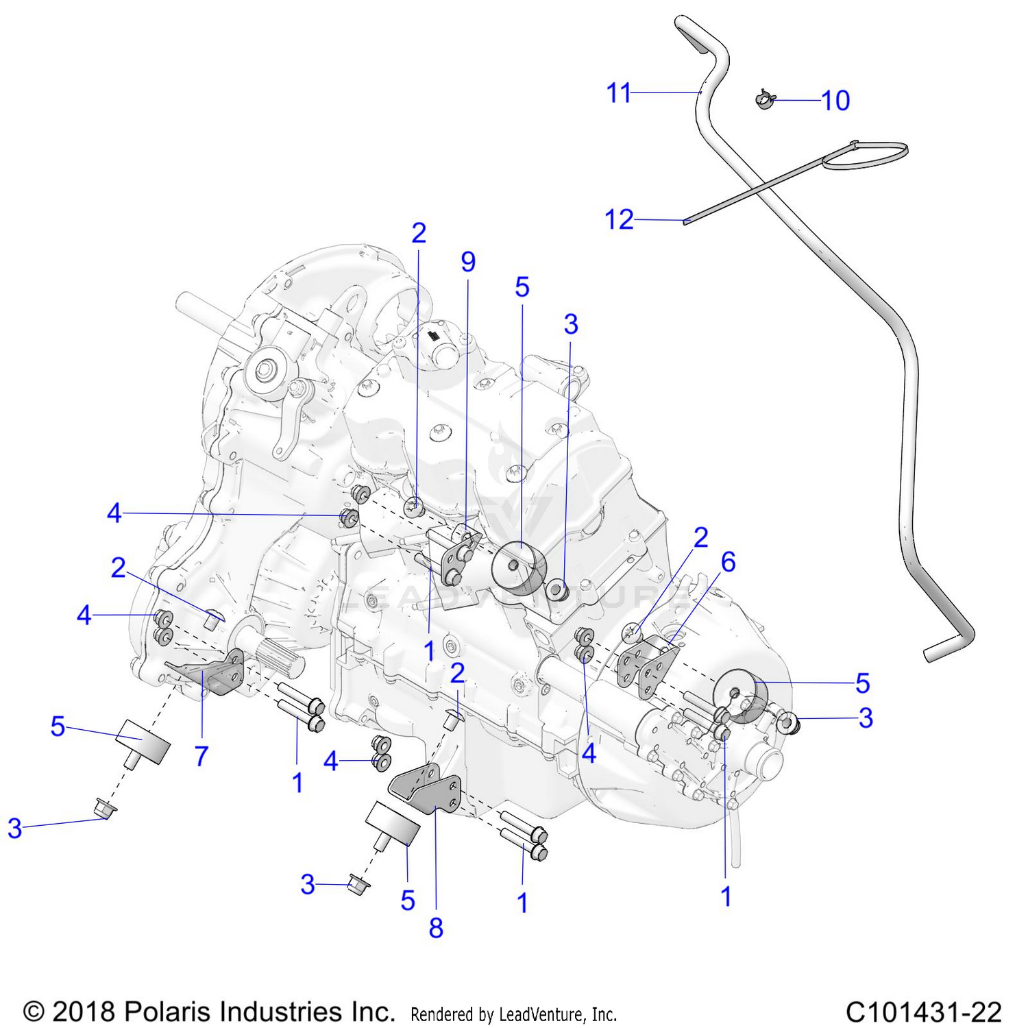 ENGINE, TRANSMISSION MOUNTING & LONG BLOCK - A26SLZ95AF (C101431-22)