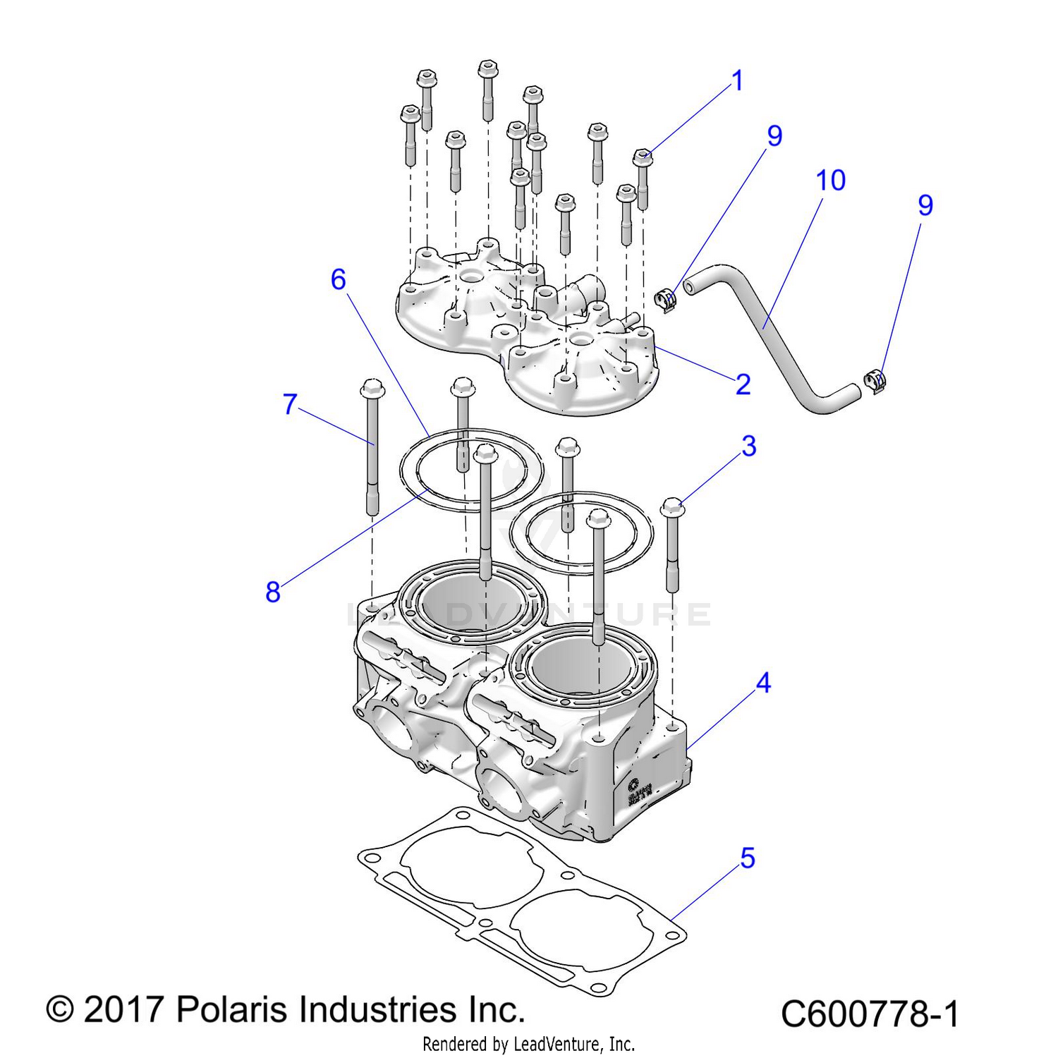 ENGINE, CYLINDER/CYL. HEAD - S22TDE8RS ALL OPTIONS (600778-1)