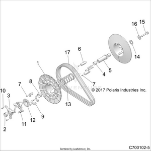 Drive Train, Secondary Clutch - Z19vge99ak/aw/bk/bw (c700102-5) Schematic