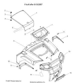 Hood/body Work, Front (built 8/14/07 And After) - R08vh76ad/ag (49rgrhood08rzr) Schematic