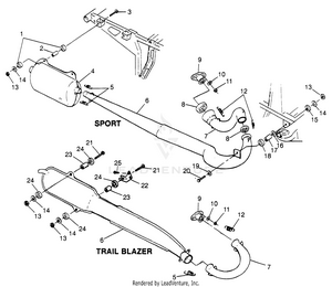 Exhaust System Sport 400l W97ba38c And Trail Blazer W97ba25c (4940124012a011) Schematic