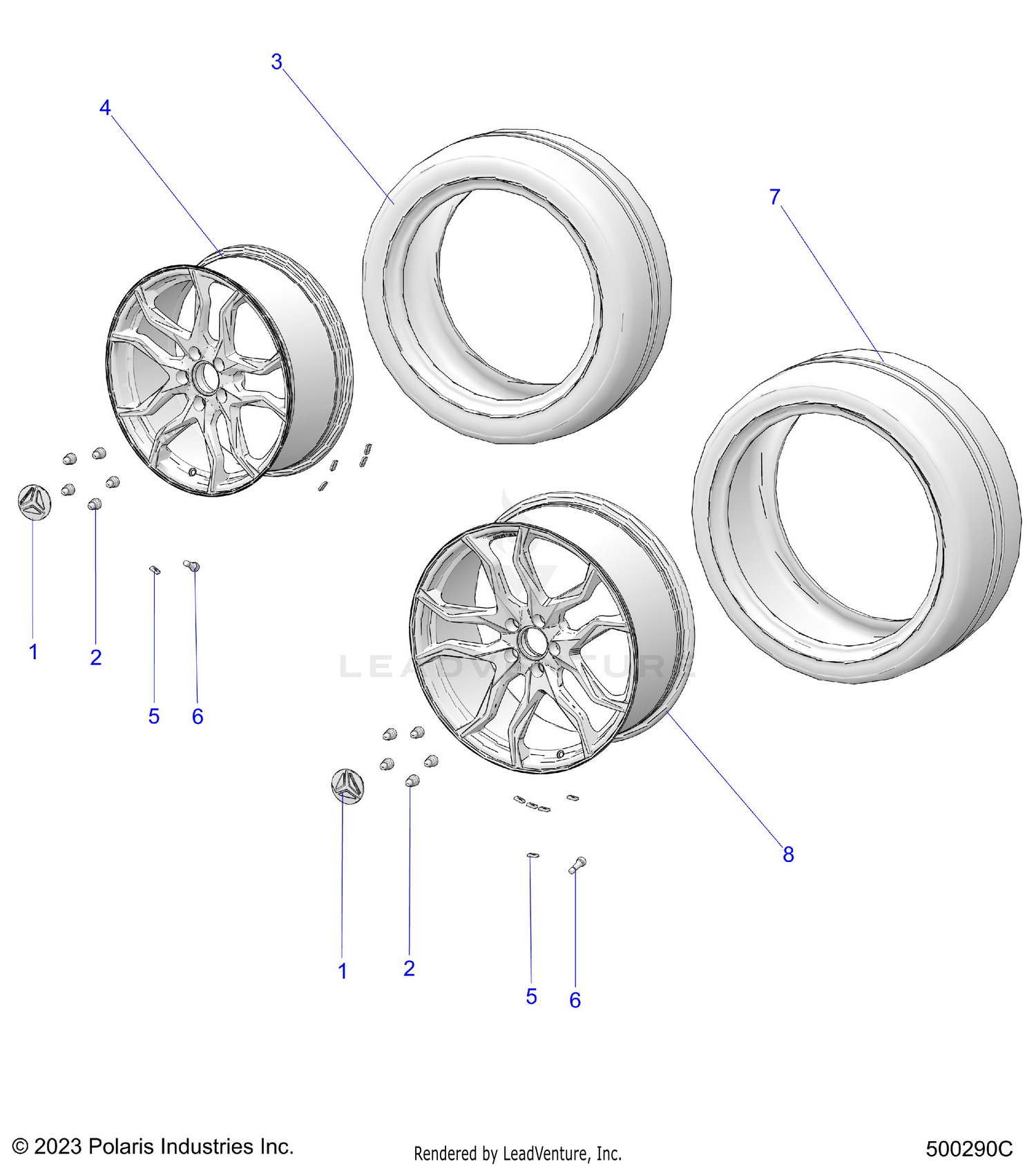 WHEELS, FRONT AND REAR - T26AATGD/HD (500290C)