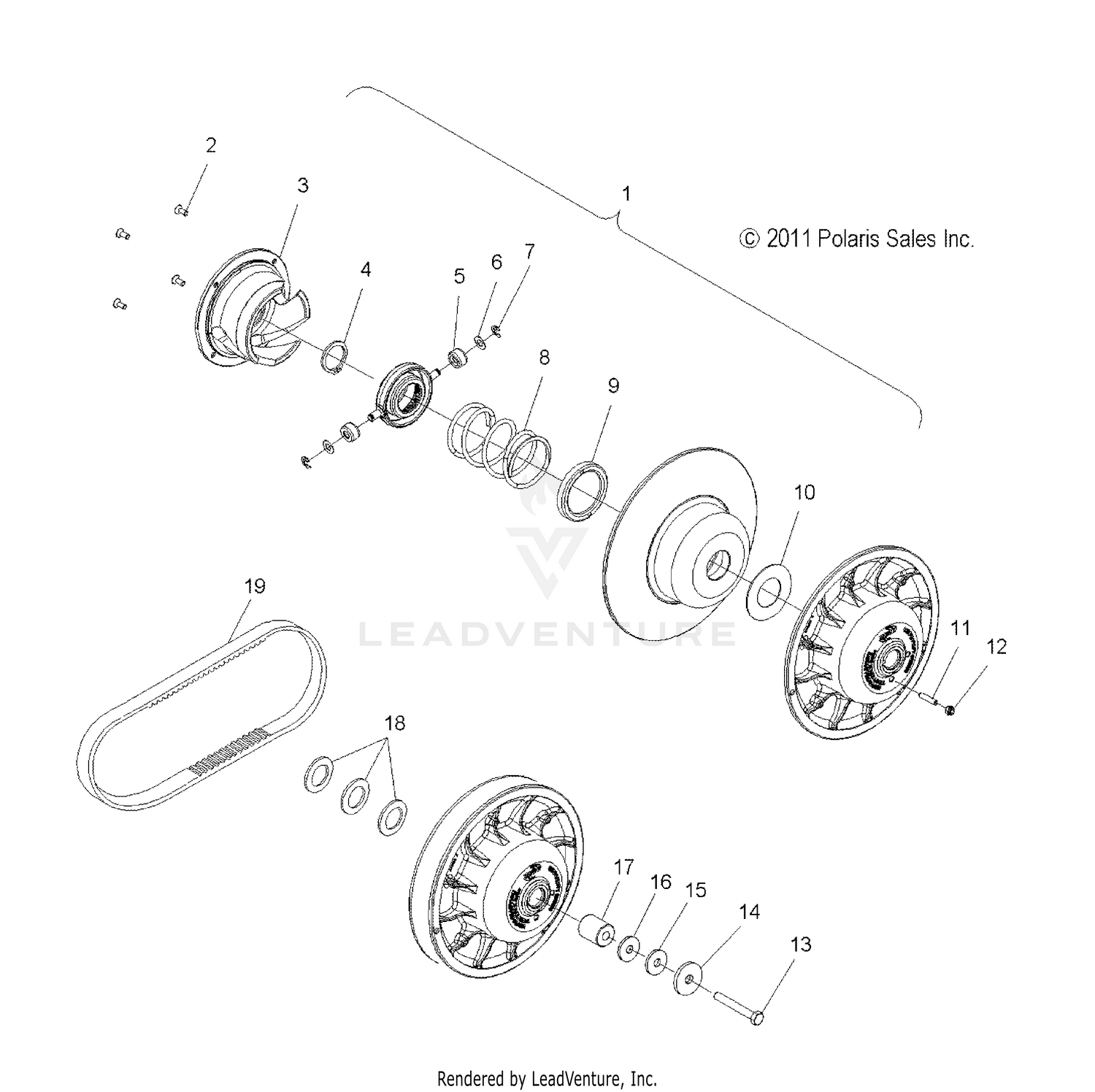 DRIVE TRAIN, CLUTCH, SECONDARY - S22TLC8RS/8RE ALL OPTIONS (49SNOWDRIVENCLUTCH1322948)