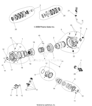 Drive Train, Front Gearcase Internals (built 3/05/10 And Before) - A10zx85ak/al/as/at/ax (49atvgearcase1332828) Schematic