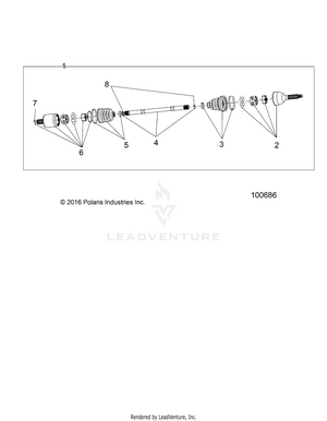 Drive Train, Front Half Shaft - A17dae57am (100686) Schematic