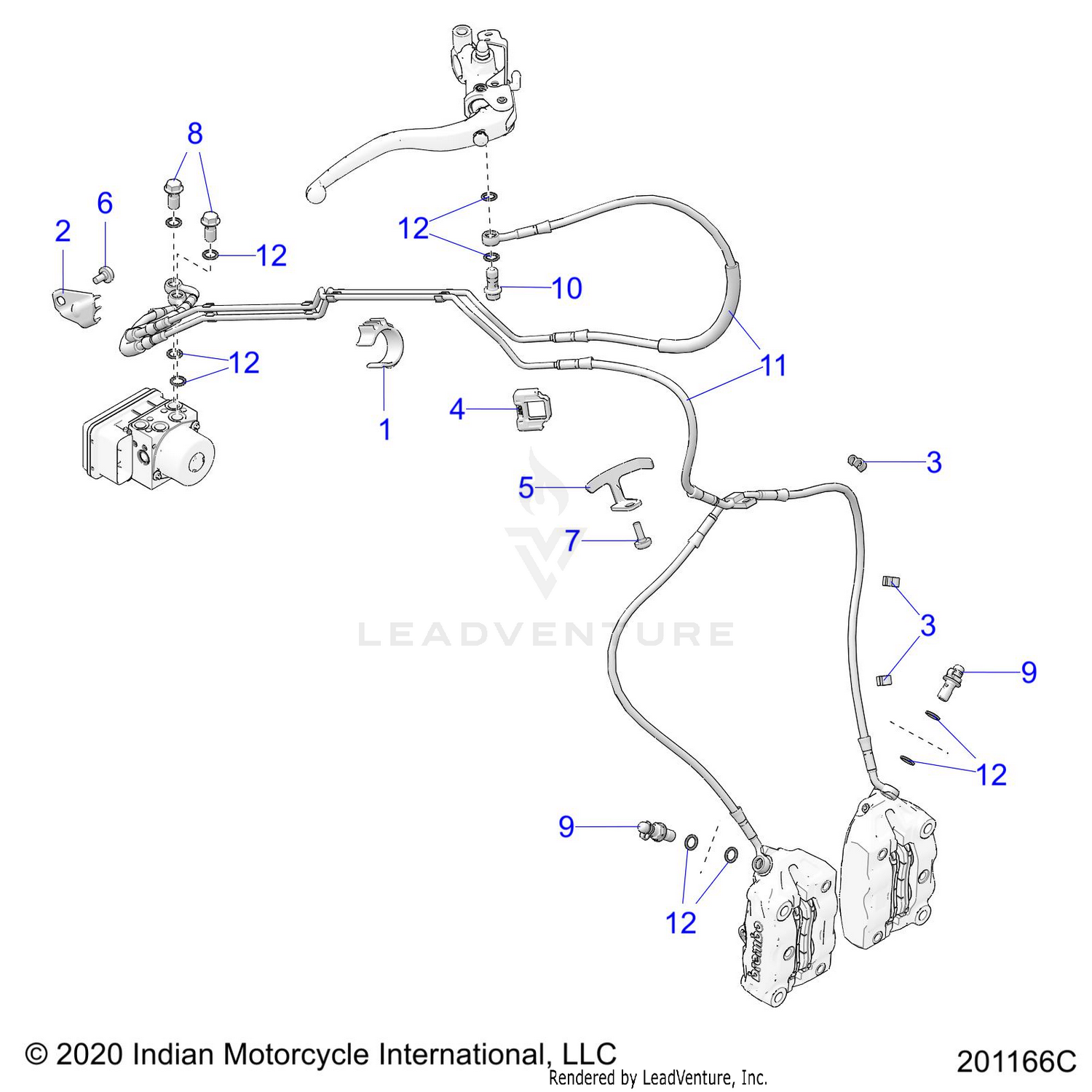 BRAKES, BRAKE LINE, FRONT - N22RTT22 (201166C)