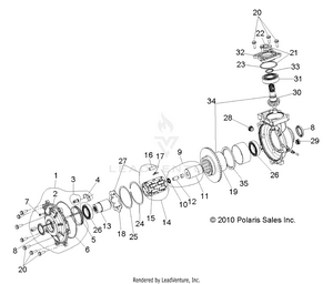 Drive Train, Front Gearcase Internals - R11rc08ga/gh/fa/fh (49rgrtransintl10sdw) Schematic