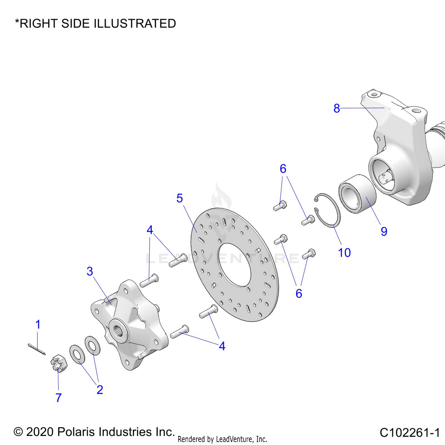 SUSPENSION, FRONT HUB, CARRIER, and BRAKE DISC - A26SJE57CK/EK (C102261-1)