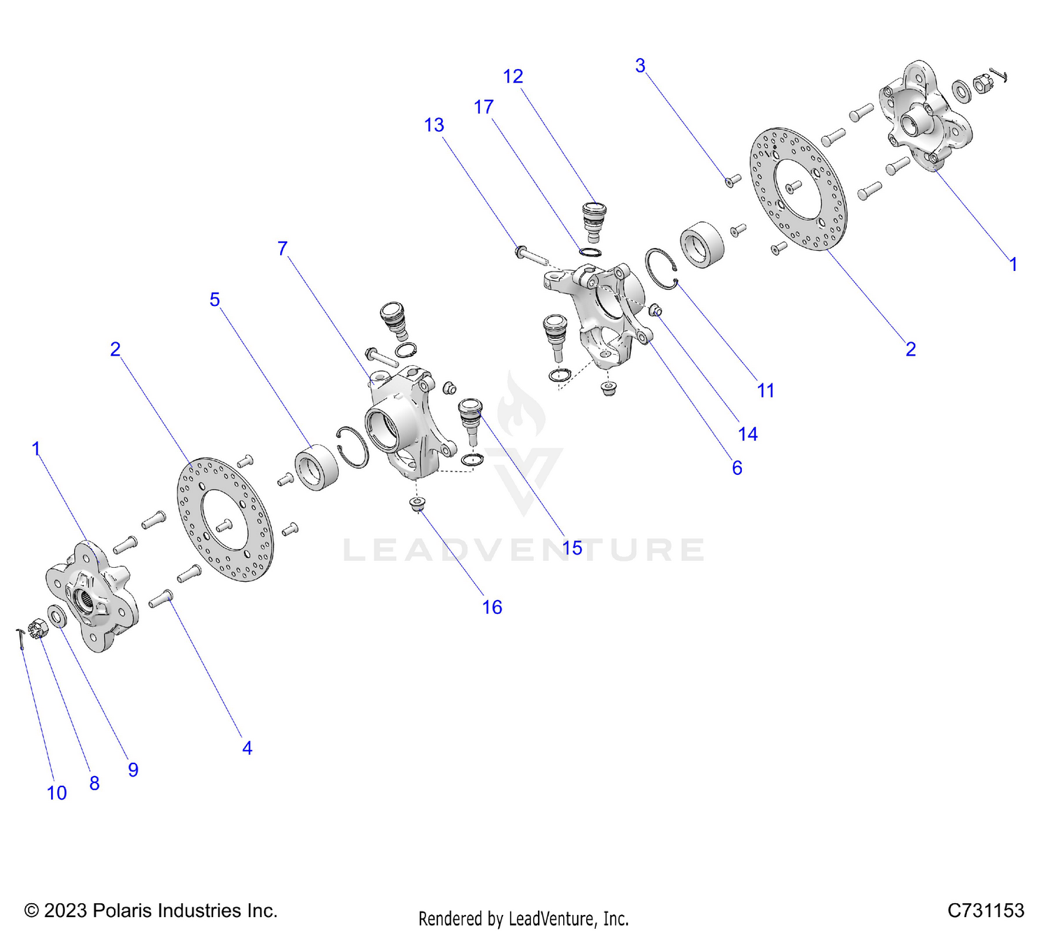 SUSPENSION, FRONT HUB - R26RRU99FP (C731153)