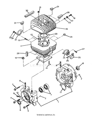 Crankcase And Cylinder Assembly  Big Boss 4x6 (4919801980037a) Schematic