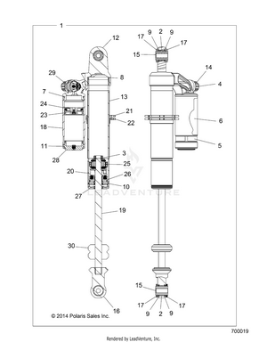 Suspension, Rear Shock - Z19vce99am (700019) Schematic