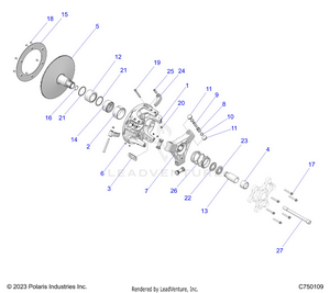 Drive Train, Primary Clutch - Z25r4d2kak/bk/aj/bj/am/bm (c750109) Schematic