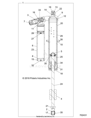 Suspension, Rear Shock Internals - Z20pal92ag/ap/bg/bp/lg/g92ag/ap/lg (702431) Schematic