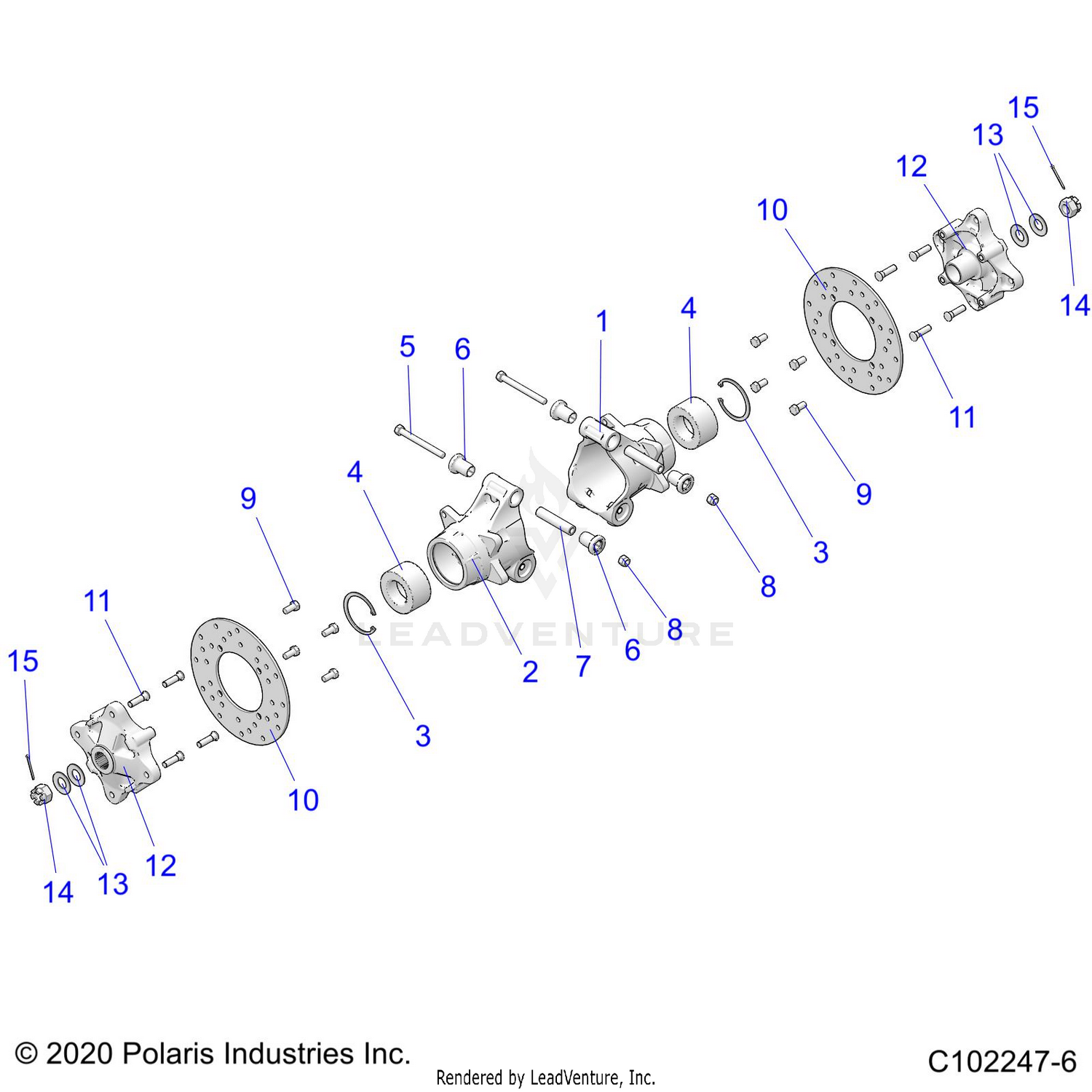 SUSPENSION, REAR HUBS, CARRIER and BRAKE DISC - A26SWB57C1/E1 (C102247-6)