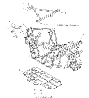 Chassis, Main Frame And Skid Plate - R10vh76 All Options/vy76az (49rgrframe09rzr) Schematic