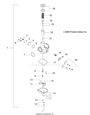 Engine, Carburetor - R13va17aa/ab (49atvcarb09rzr170) Schematic