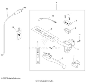 Engine, Clutch Lever And Master Cylinder - A10gj52aa (49atvmclh08out525s) Schematic