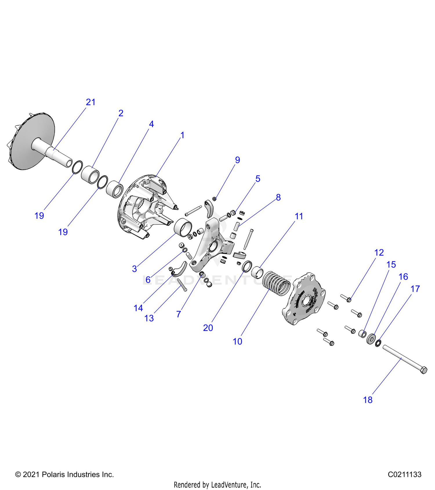 DRIVE TRAIN, PRIMARY CLUTCH - A26SXR95AG (C0211133)