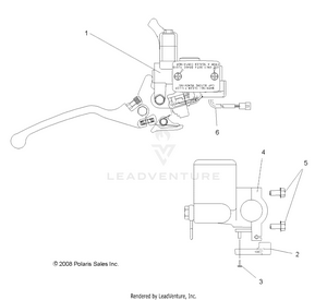 Brakes, Front Brake And Master Cylinder - A09gj52aa (49atvmclh09out450) Schematic