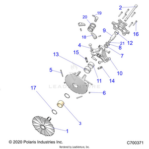 Drive Train, Primary Clutch - R21rre99a9/ac/ap/aw/b9/bc/bp/bw (c700371) Schematic
