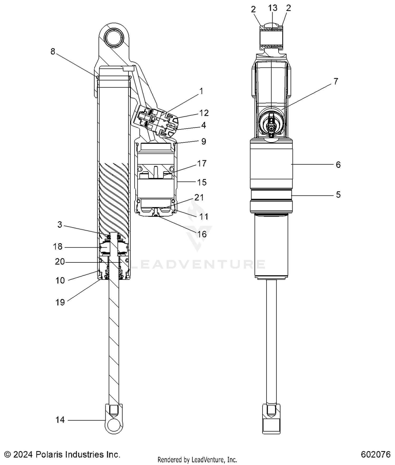 SUSPENSION, SHOCK, REAR TRACK - S26AJE9FSL/AJN9FSL/FSM (602076)