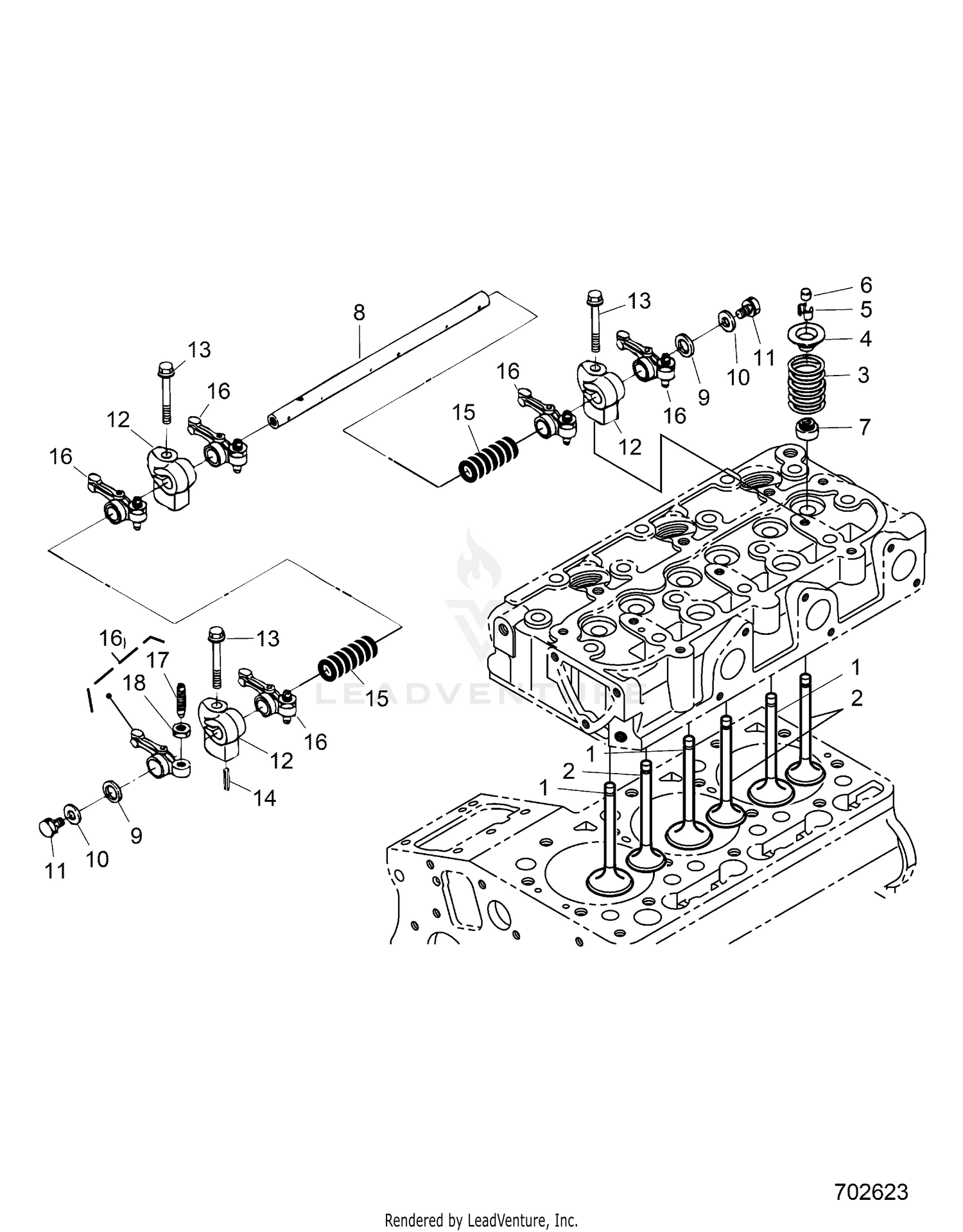 ENGINE, VALVE AND ROCKER ARM - R26RRED4DB (702623)