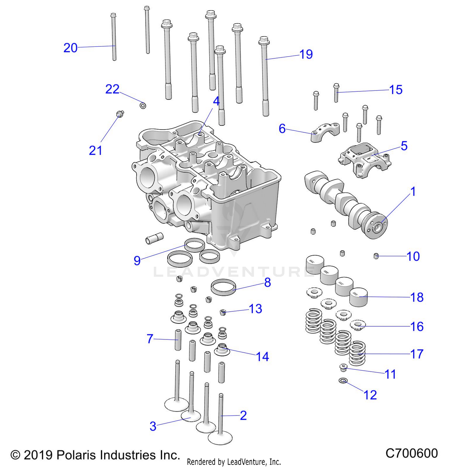ENGINE, CYLINDER HEAD AND VALVES - D21BEP99A4/B4/GP99A4 (C700600)