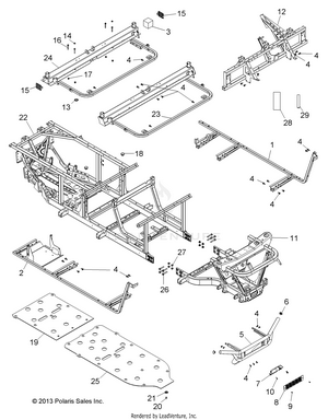 Chassis, Frame And Front Bumper - R14wh57aa/ac/ar/6eat (49rgrframe14570crew) Schematic