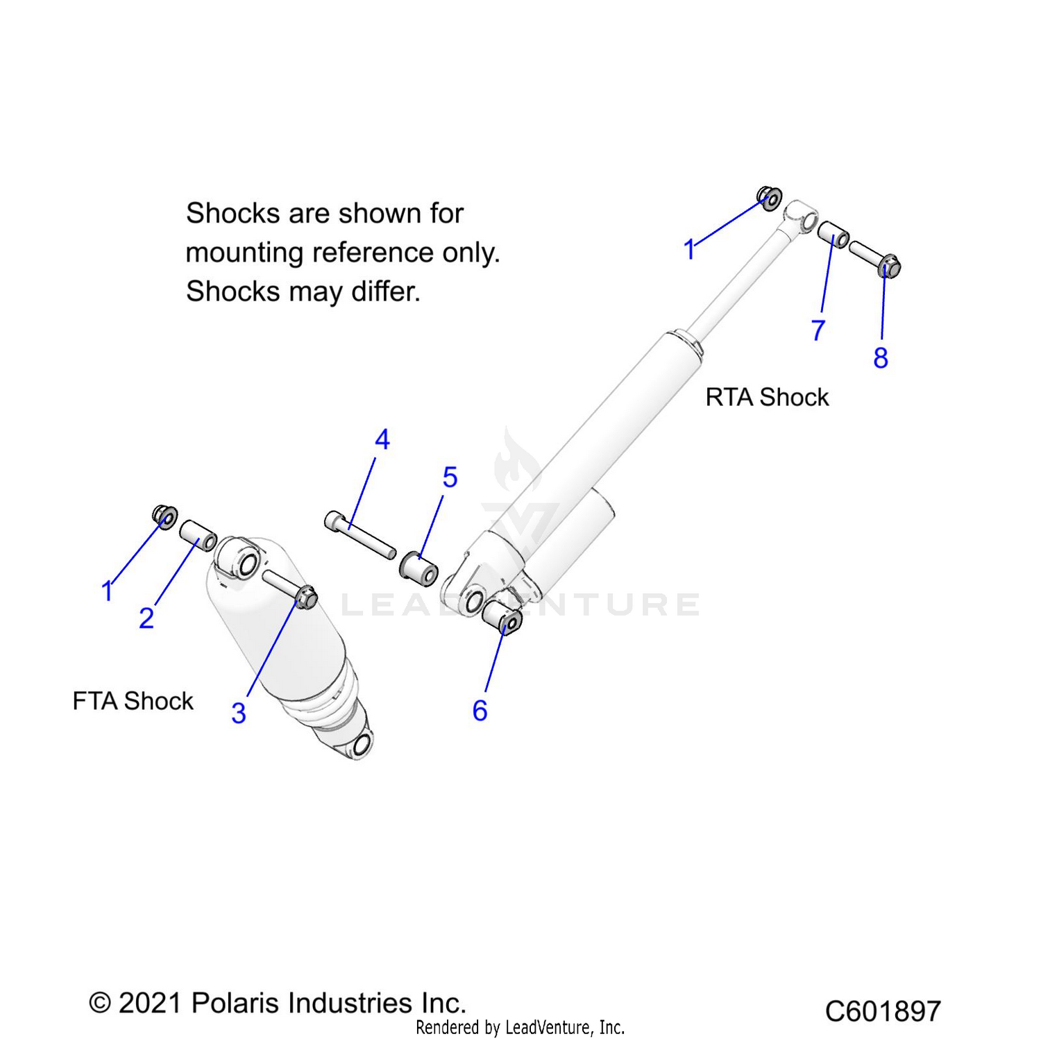 SUSPENSION, SHOCK MOUNTING, REAR SUSP. - S24TLC8RS/8RE (C601897)