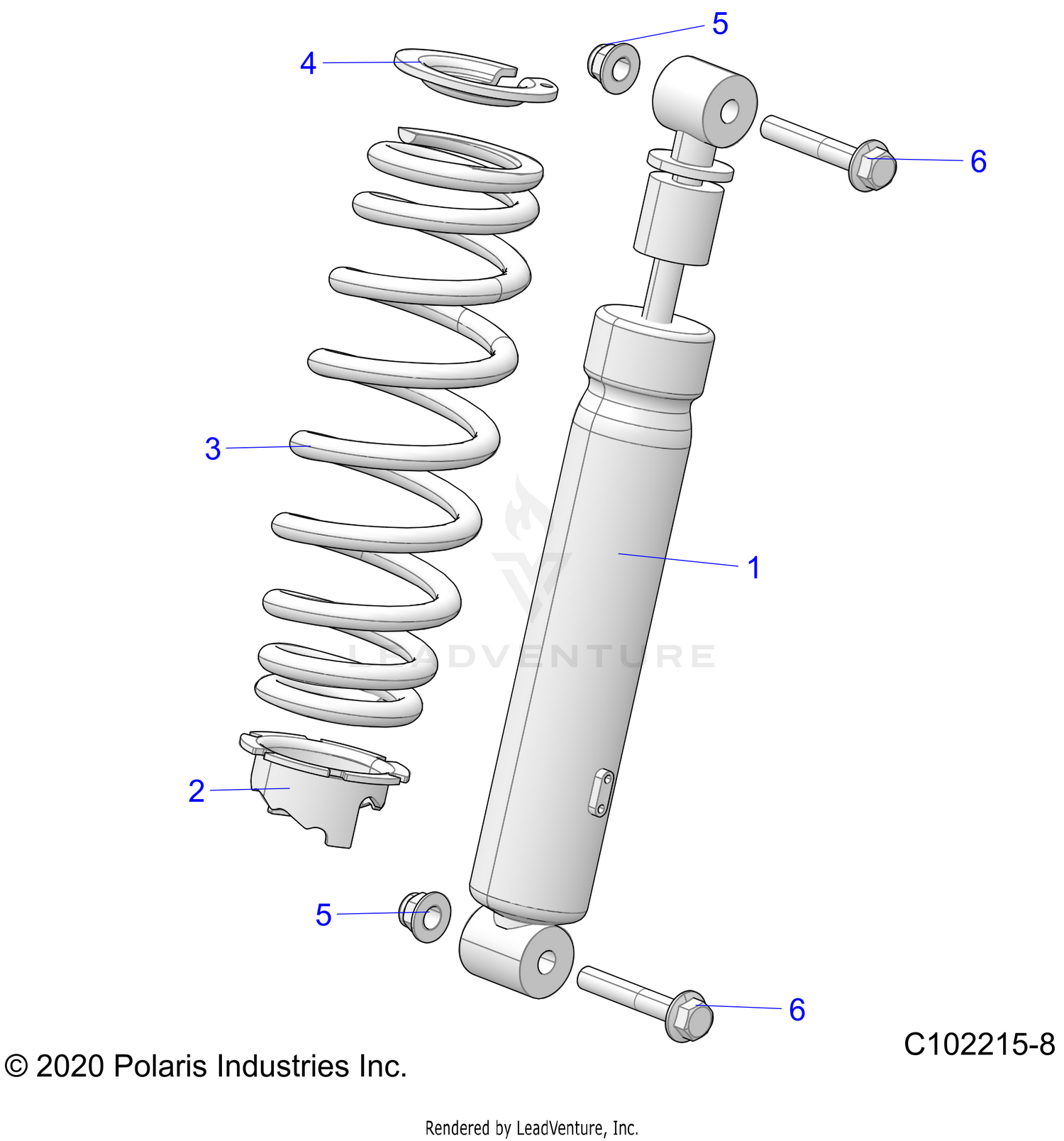 SUSPENSION, SHOCK, FRONT - A26SXM95AR (C102215-8)