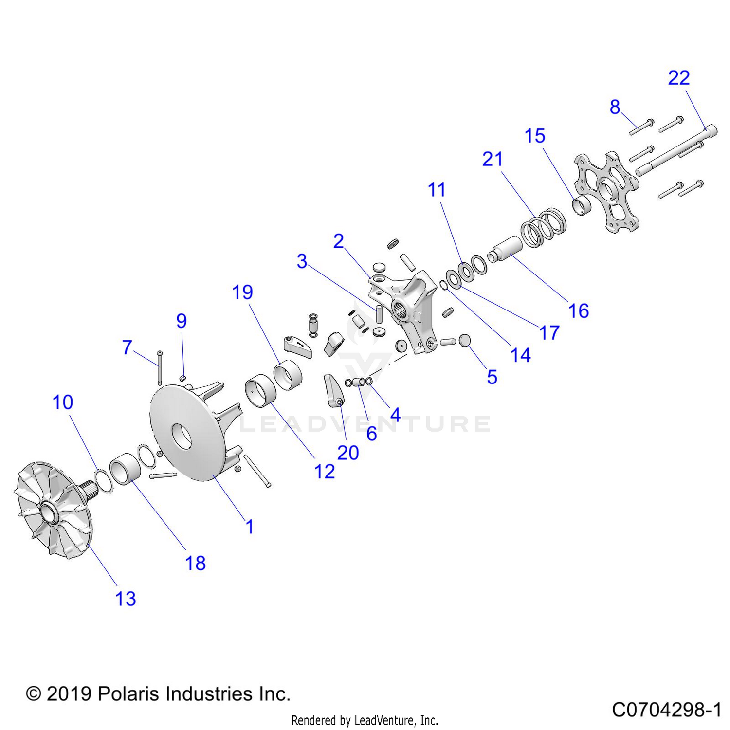 DRIVE TRAIN, PRIMARY CLUTCH - D21BEP99A4/B4/GP99A4 (C0704298-1)