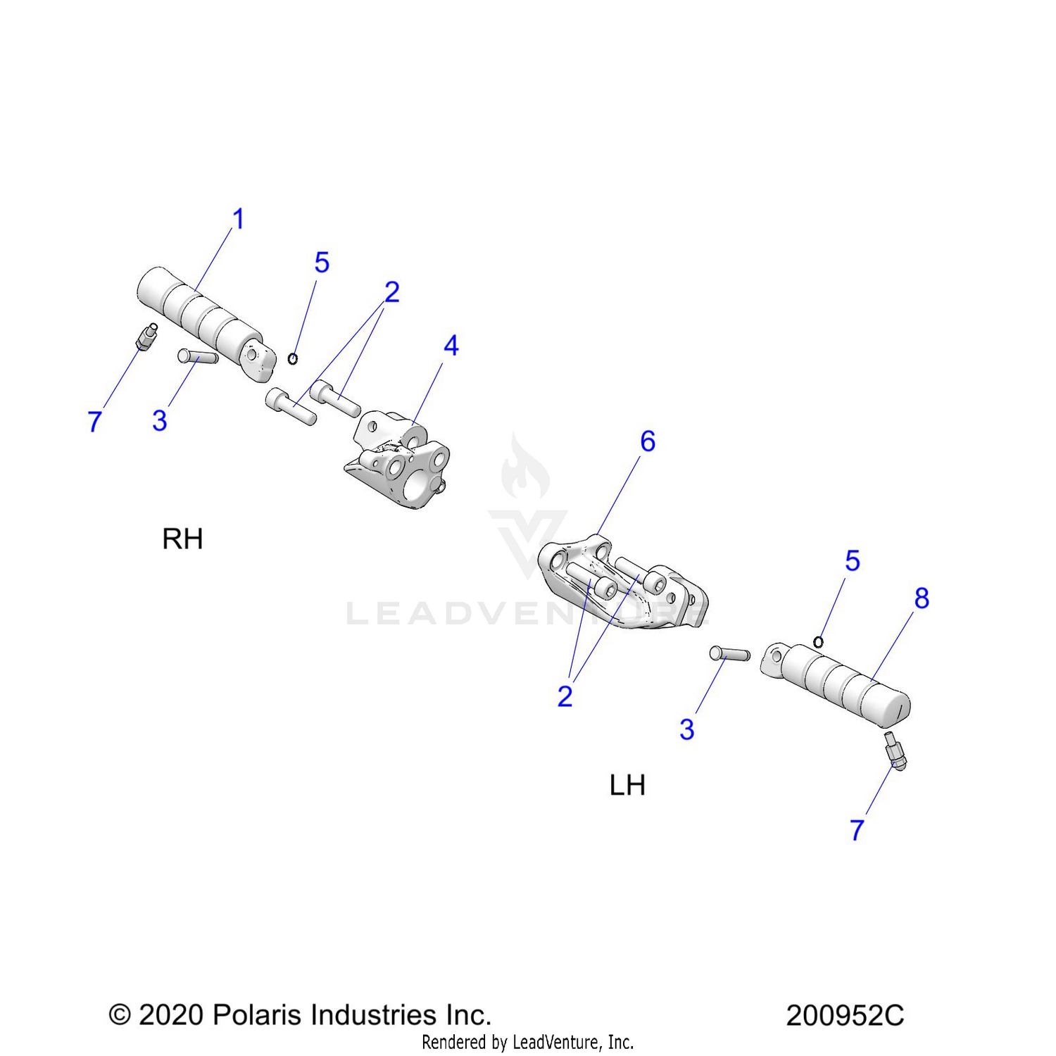 CHASSIS, FOOTPEGS - N22MSA11/MSB11 ALL OPTIONS (200952C)