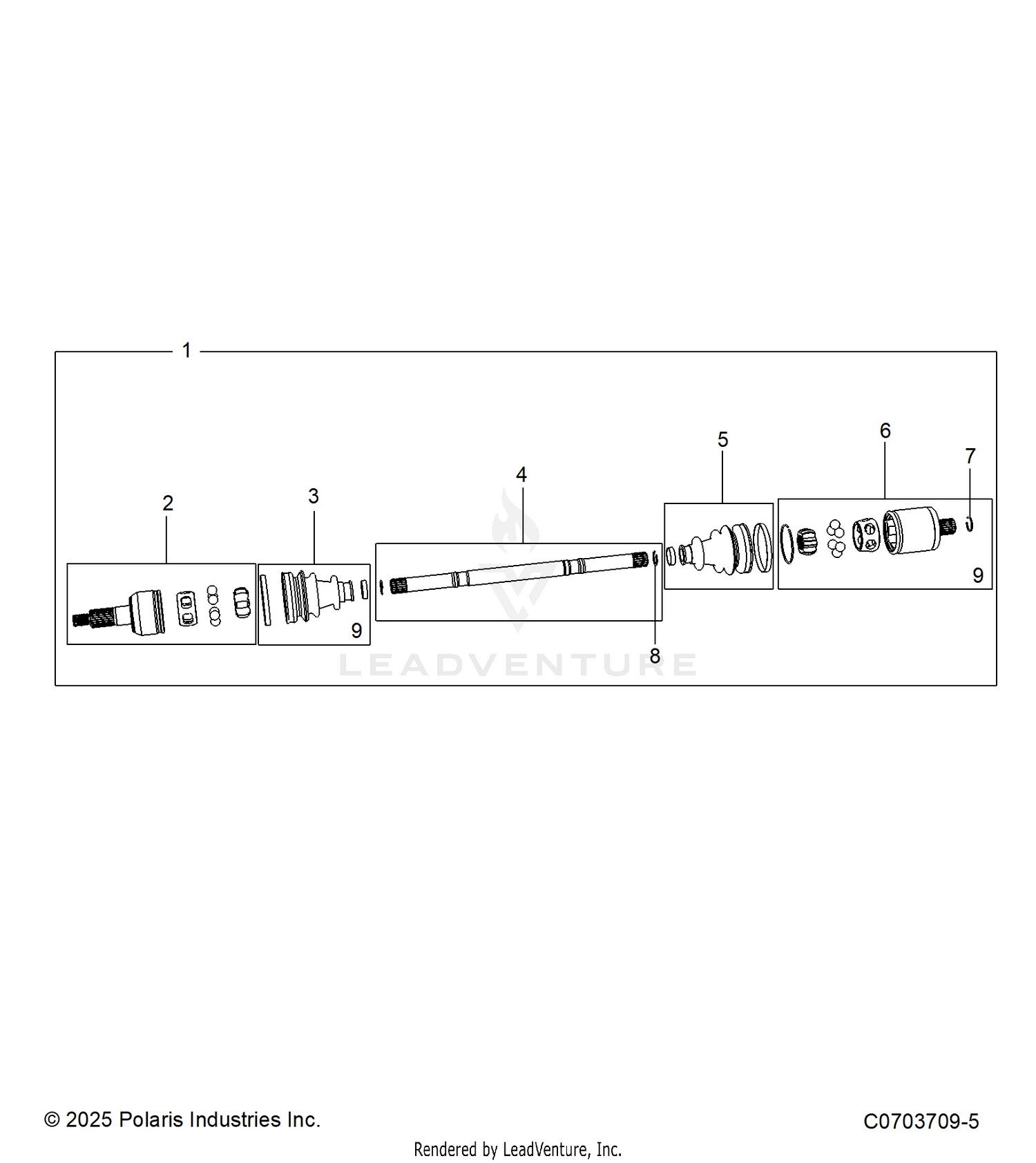 DRIVE TRAIN, REAR HALF SHAFT