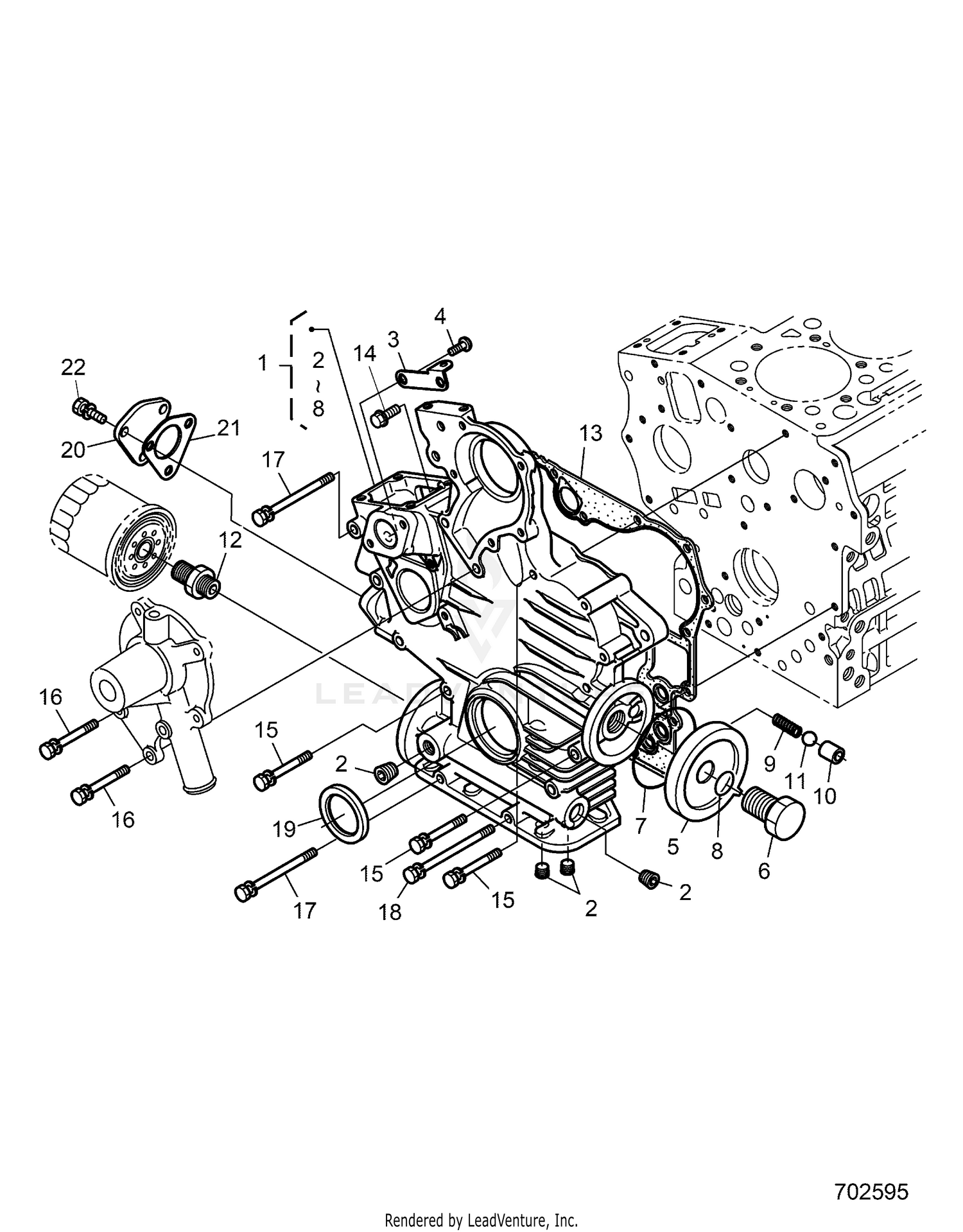 ENGINE, GEAR CASE - R26RRED4DB (702595)