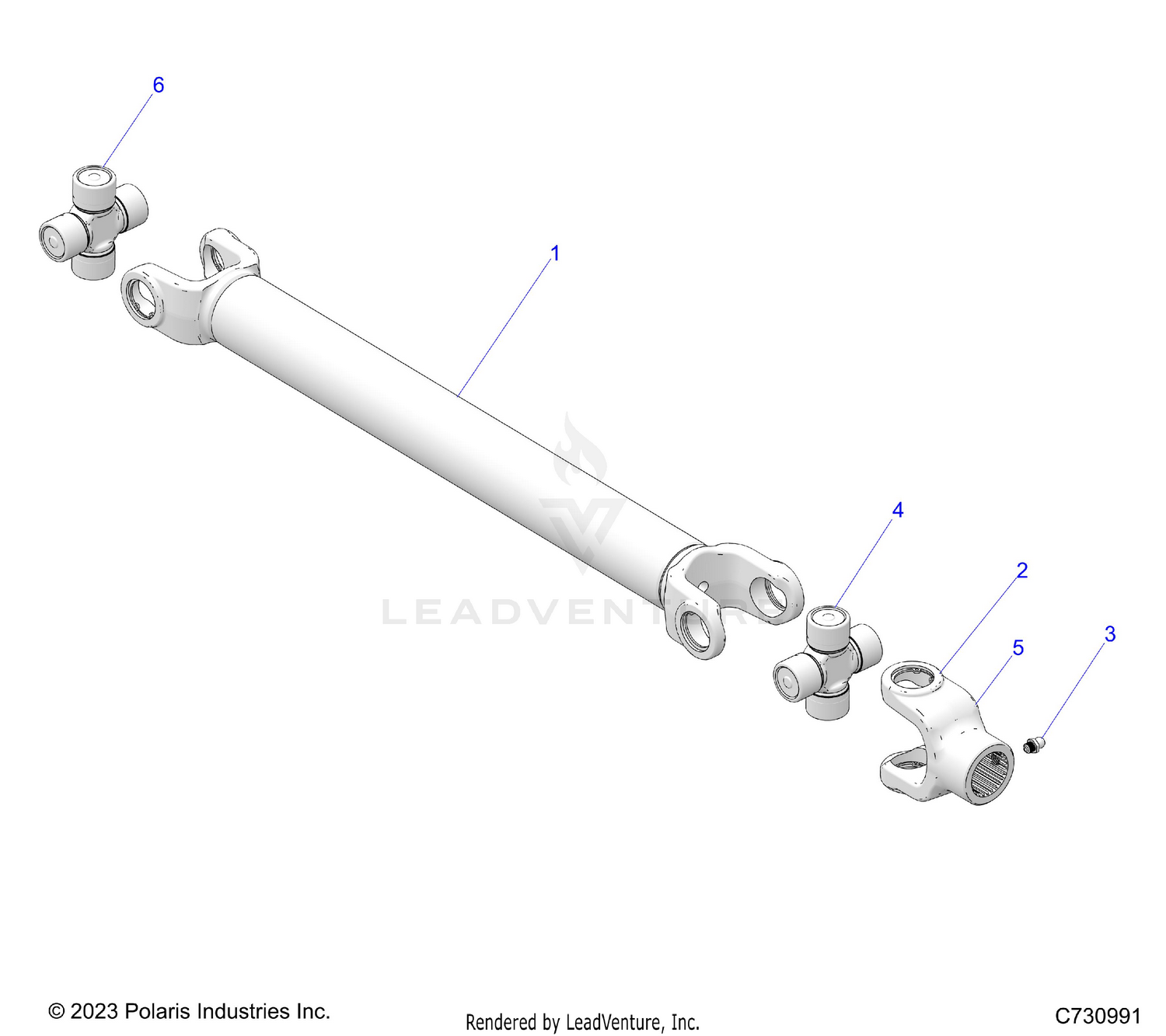 DRIVE TRAIN, REAR PROP SHAFT - R26X6L1RBB/BJ (C730991)